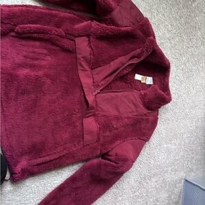 Plush Burgundy Fleece Jacket